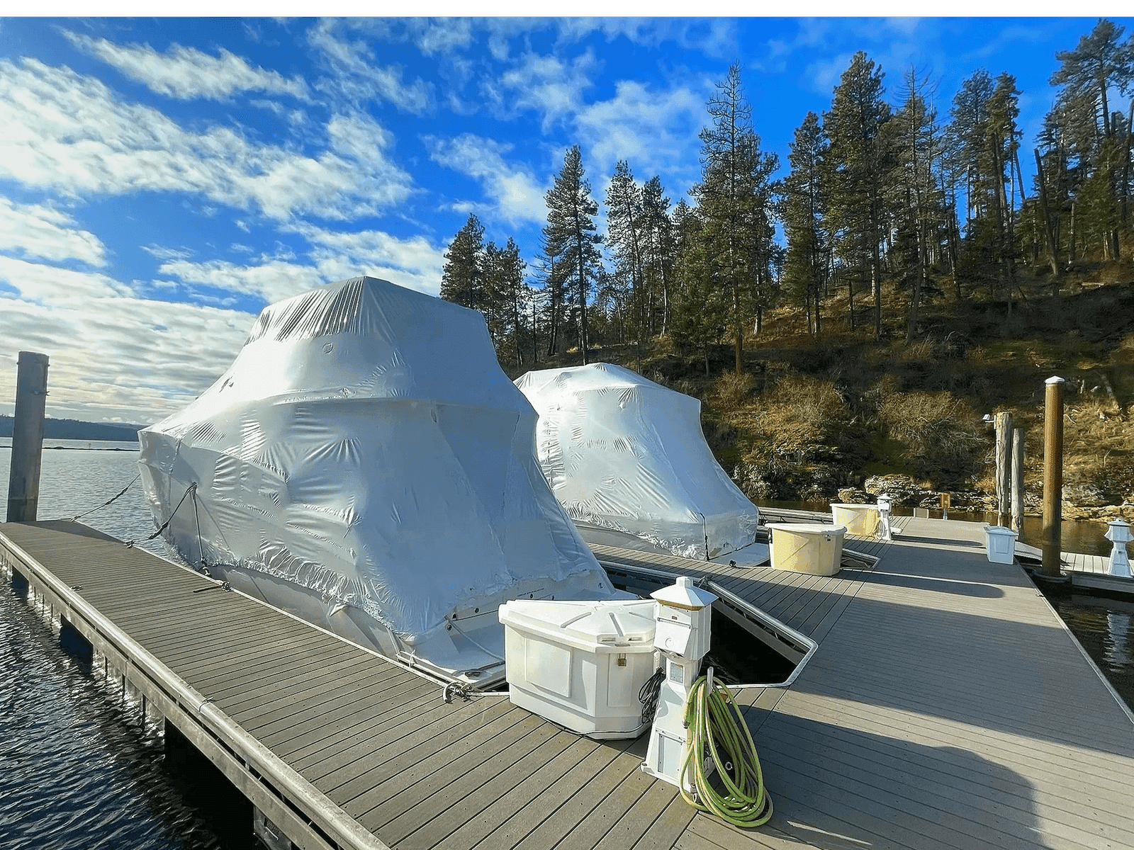 Boat shrink wrapping